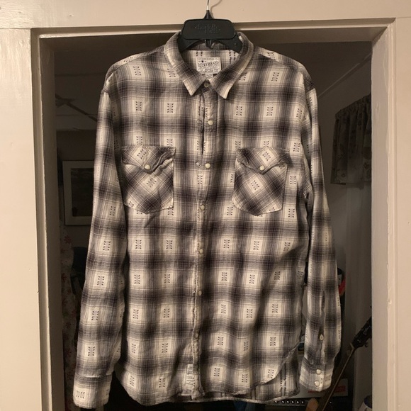 Lucky Brand mens western style flannel shirt - Picture 1 of 3